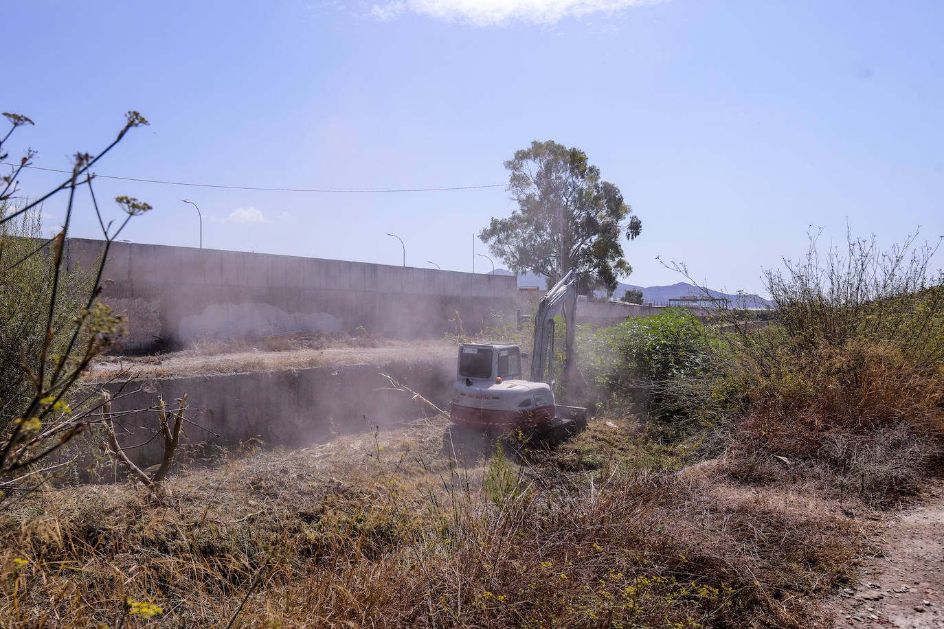 Trabajos en la rambla de Los Álamos. 