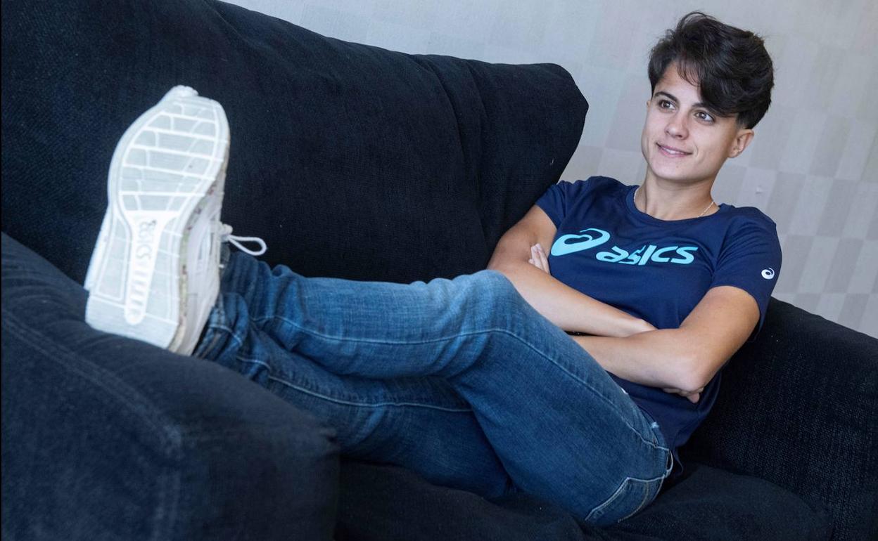 María Pérez, antes de la rueda de prensa que ofreció en Granada previa al Mundial de Doha. 