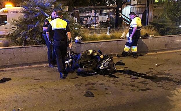 El estado en el que quedó la moto.
