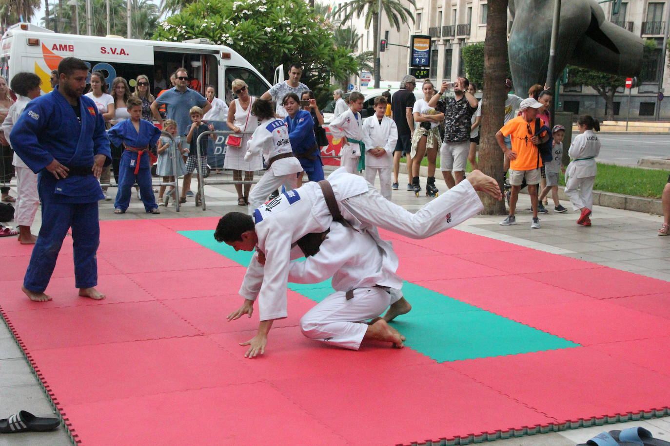 Miles de almerienses han participado en la actividad 'Muévete en la calle: actívate' programada para promocionar la práctica deportiva con casi una treintena de exhibiciones deportivas