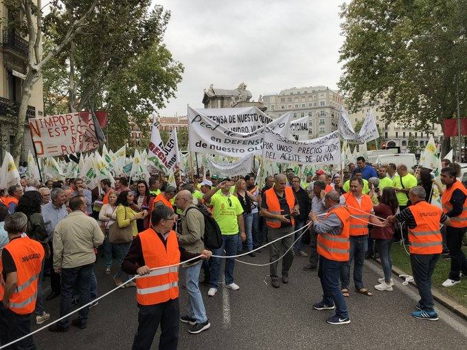Así se está viviendo la manifestación por los precios del aceite