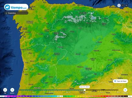 Heladas en la madrugada del domingo en zonas de la Cordillera Cantábrica, Montes de León y Sistema Central.