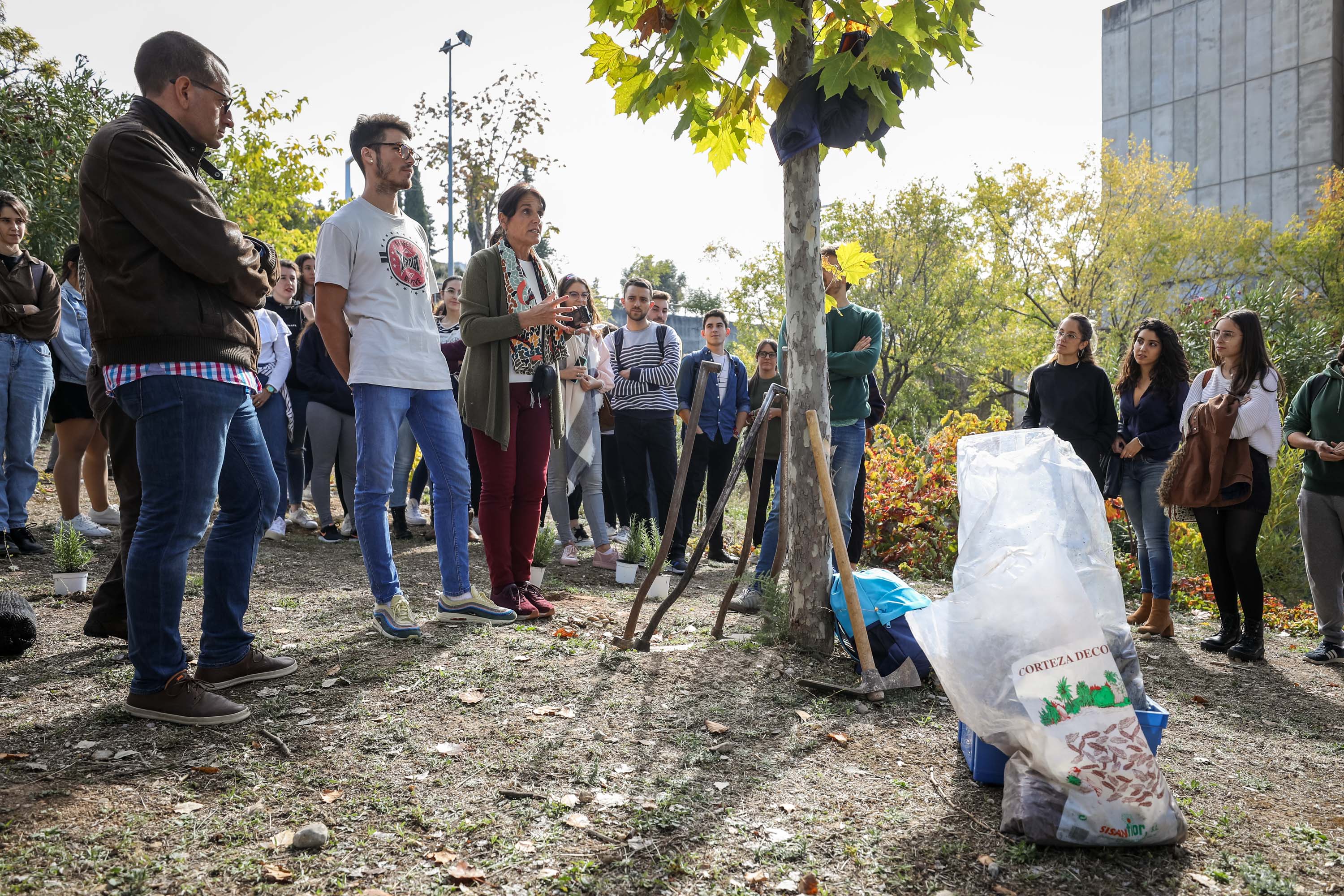 Estudiantes, profesores y resto de profesionales ponen en marcha una campaña de concienciación con el medio ambiente.