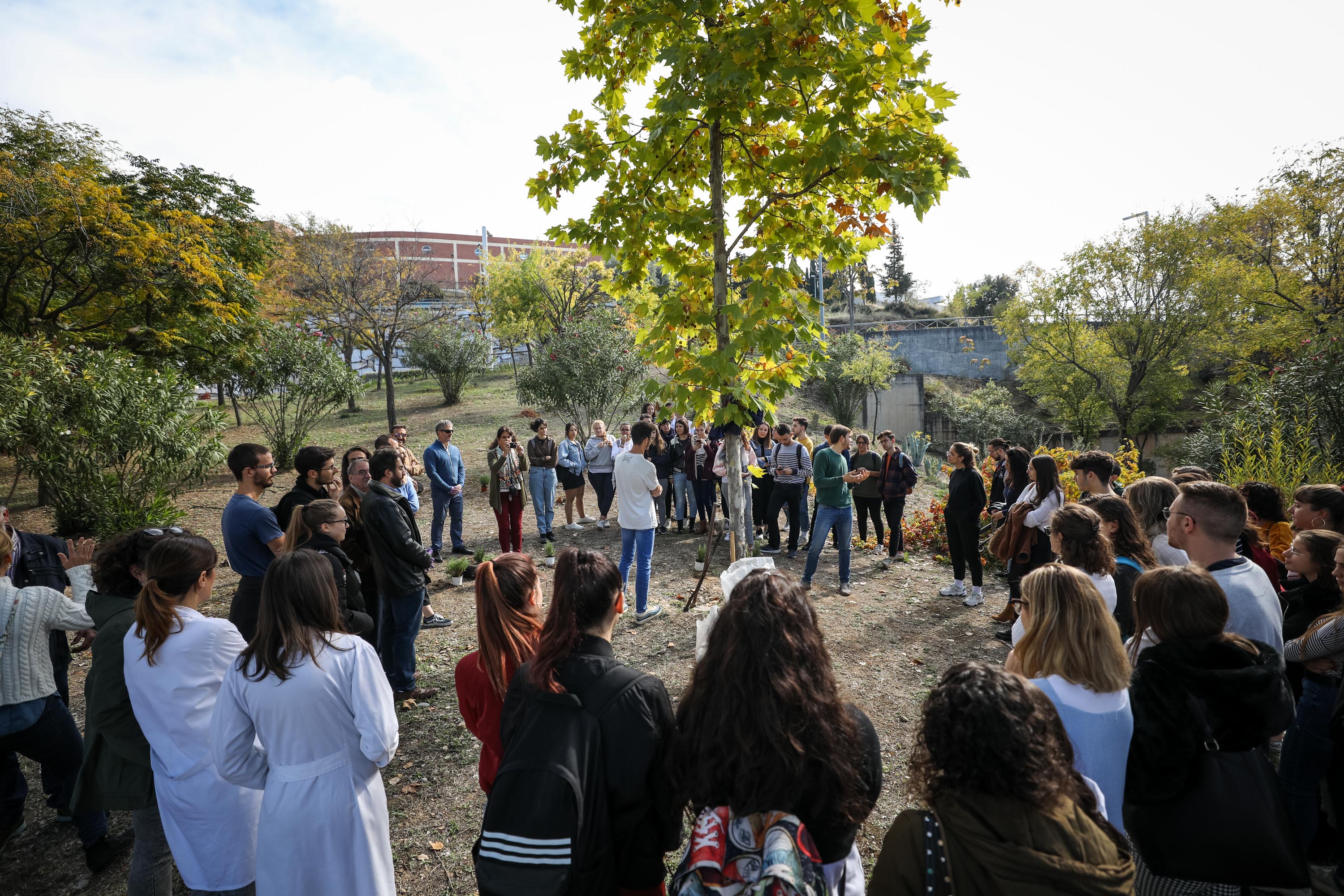 Estudiantes, profesores y resto de profesionales ponen en marcha una campaña de concienciación con el medio ambiente.