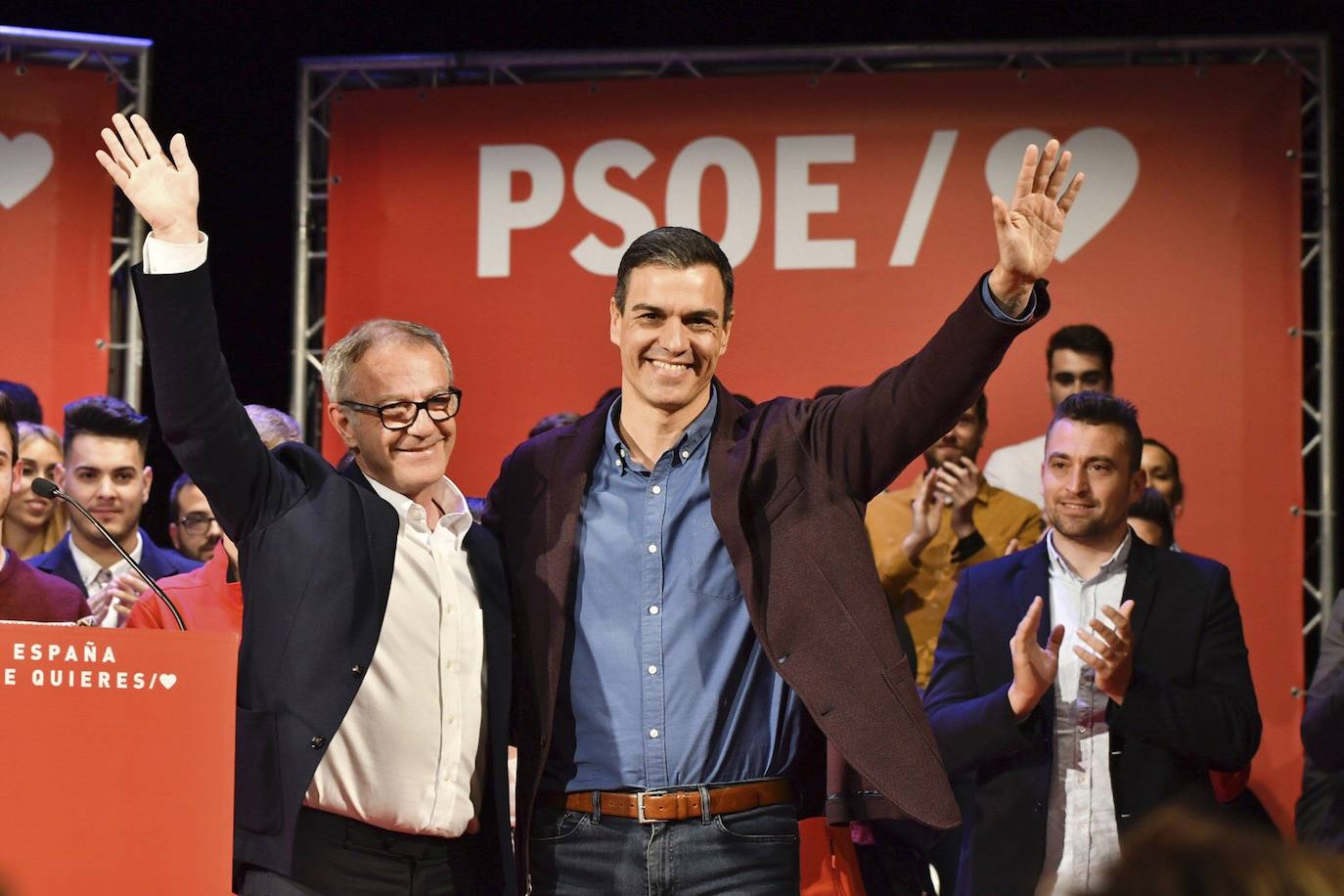 Sánchez y Guirao, en un acto en Almería. 