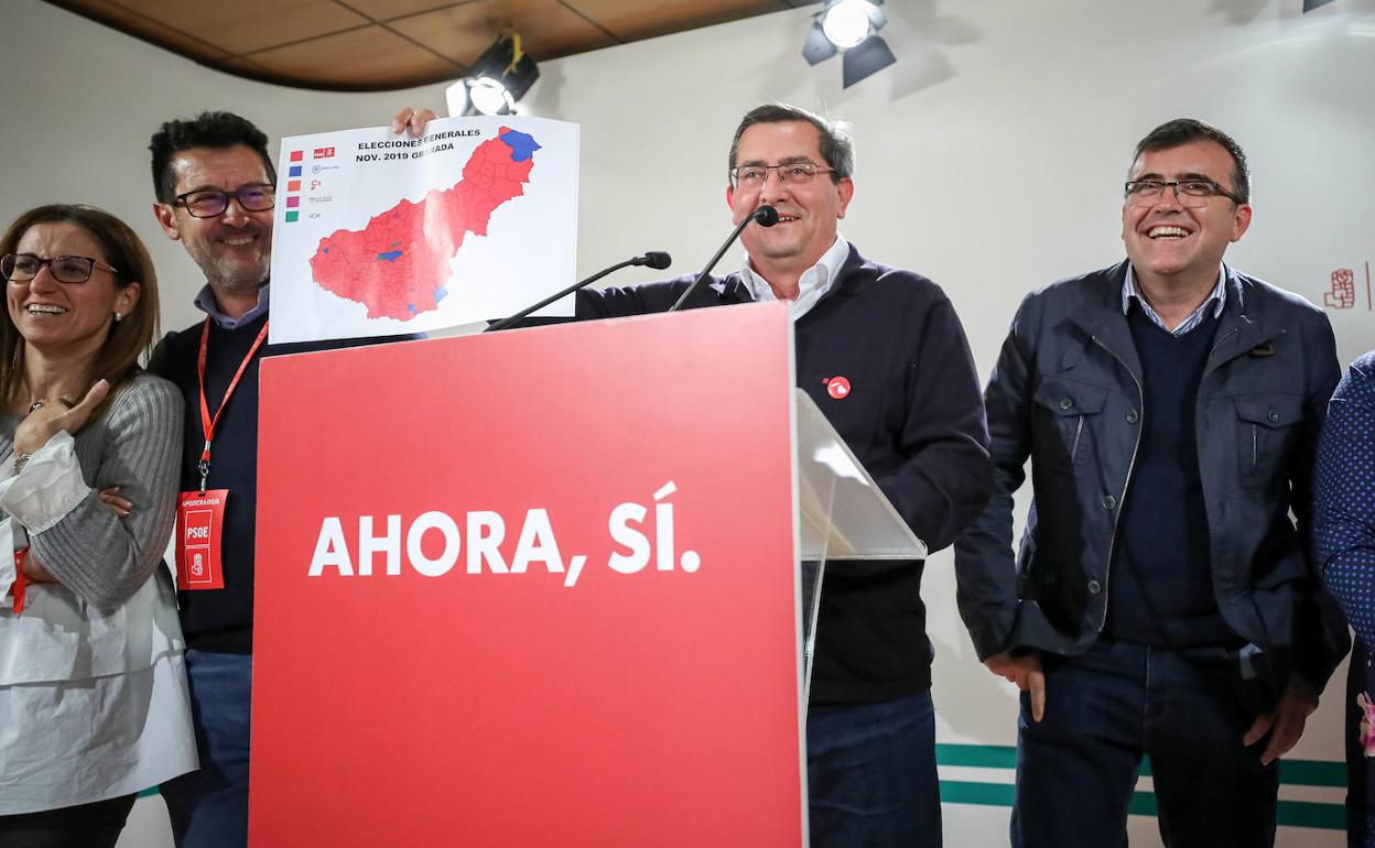 Entrena muestra un mapa de la provincia de Granada donde predomina la victoria socialista