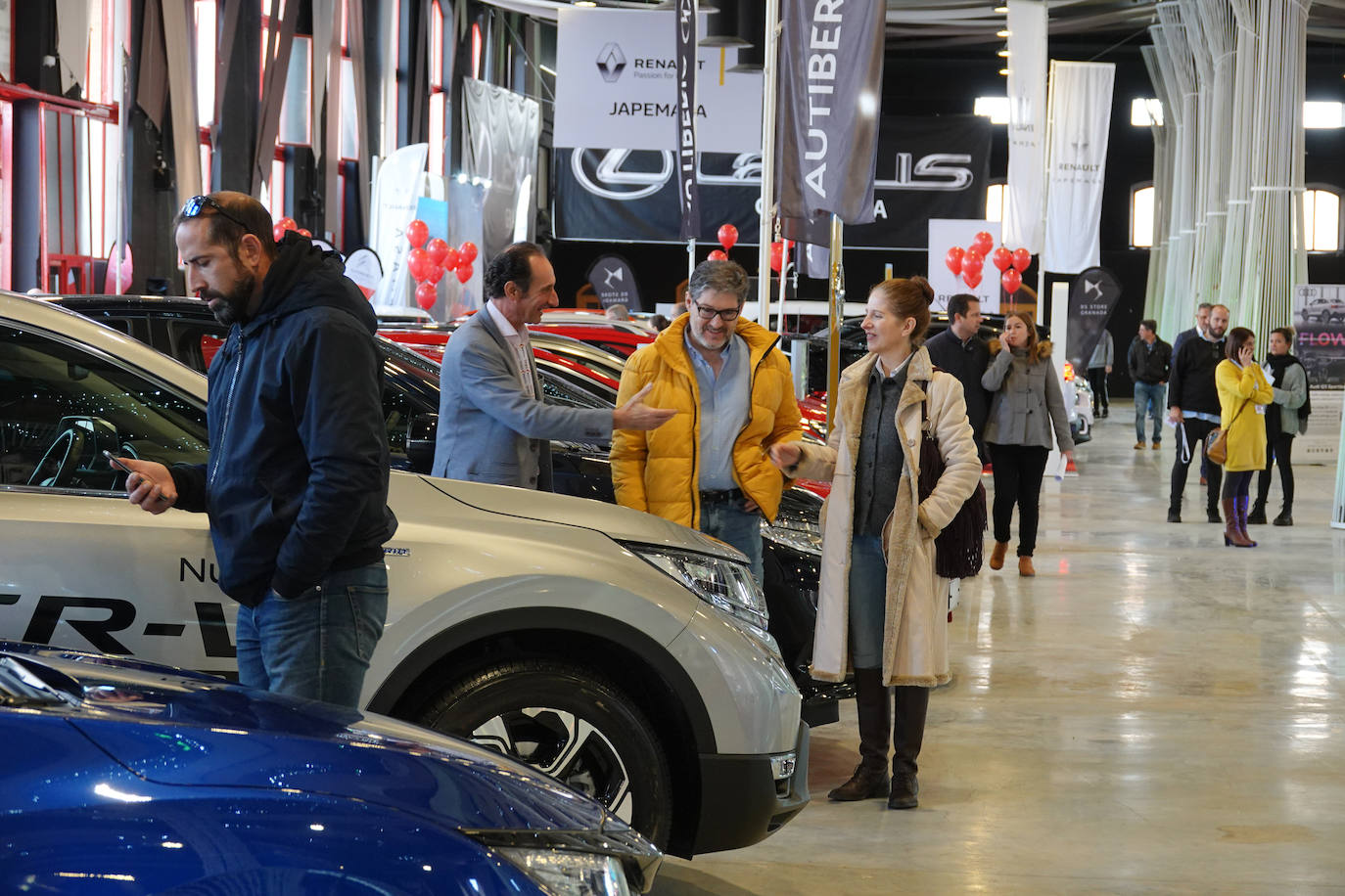 Cientos de coches lucen entre las banderas que ondean anunciando las firmas y los concesionarios oficiales que, saben, es una oportunidad única para adquirir vehículos con grandes descuentos