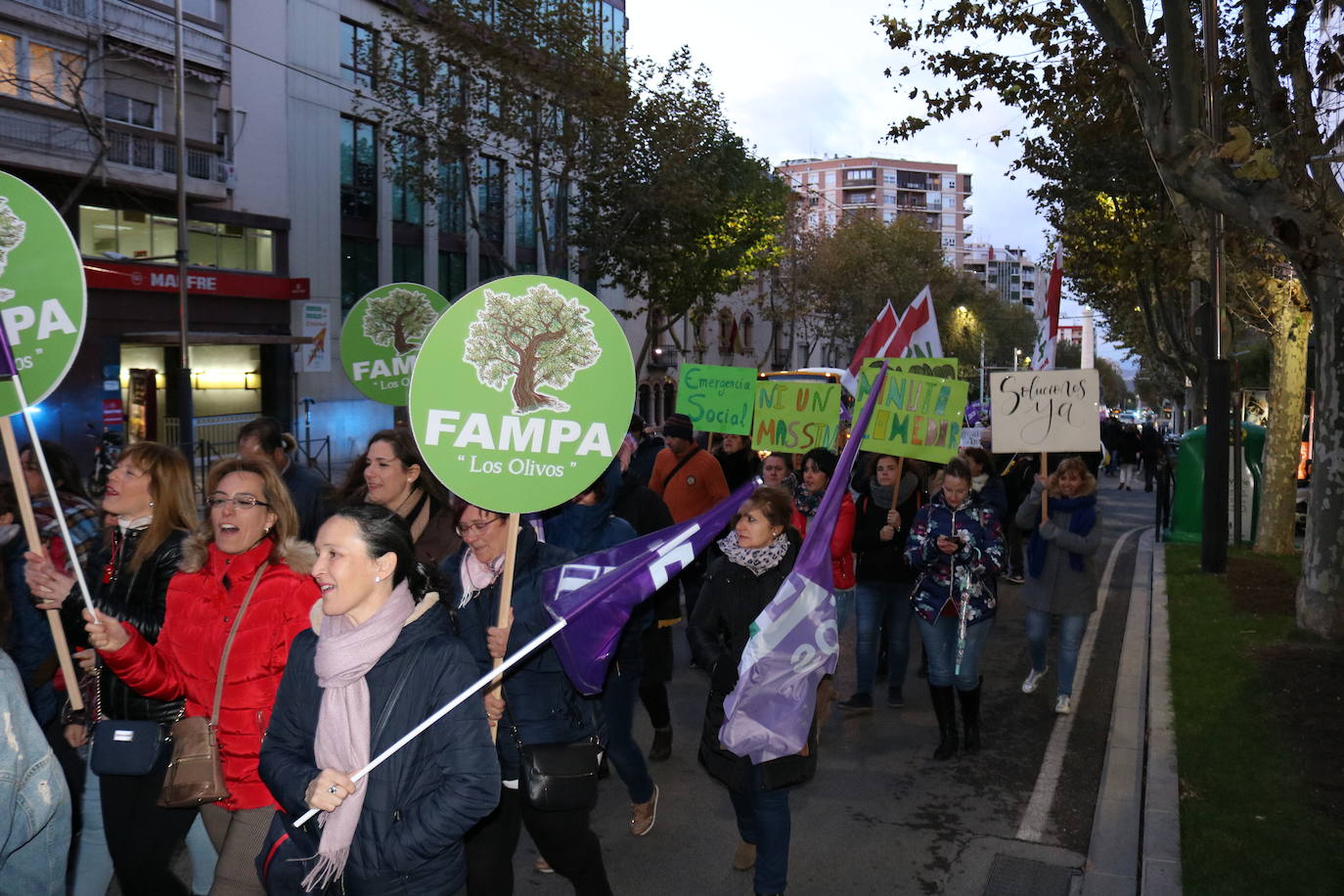 Cientos de personas se han echado a la calle convocadas por la FAMPA Los Olivos para exigir a la Junta de Andalucía que se reestablezca el servicio de comedor en los 37 centros escolares jienenses que llevan más de un mes sin él. Apoyados por sindicatos y otros colectivos educativos, los padres y madres de escolares jienenses han defendido también la escuela rural y han pedido que se mejore la calidad de la enseñanza pública 