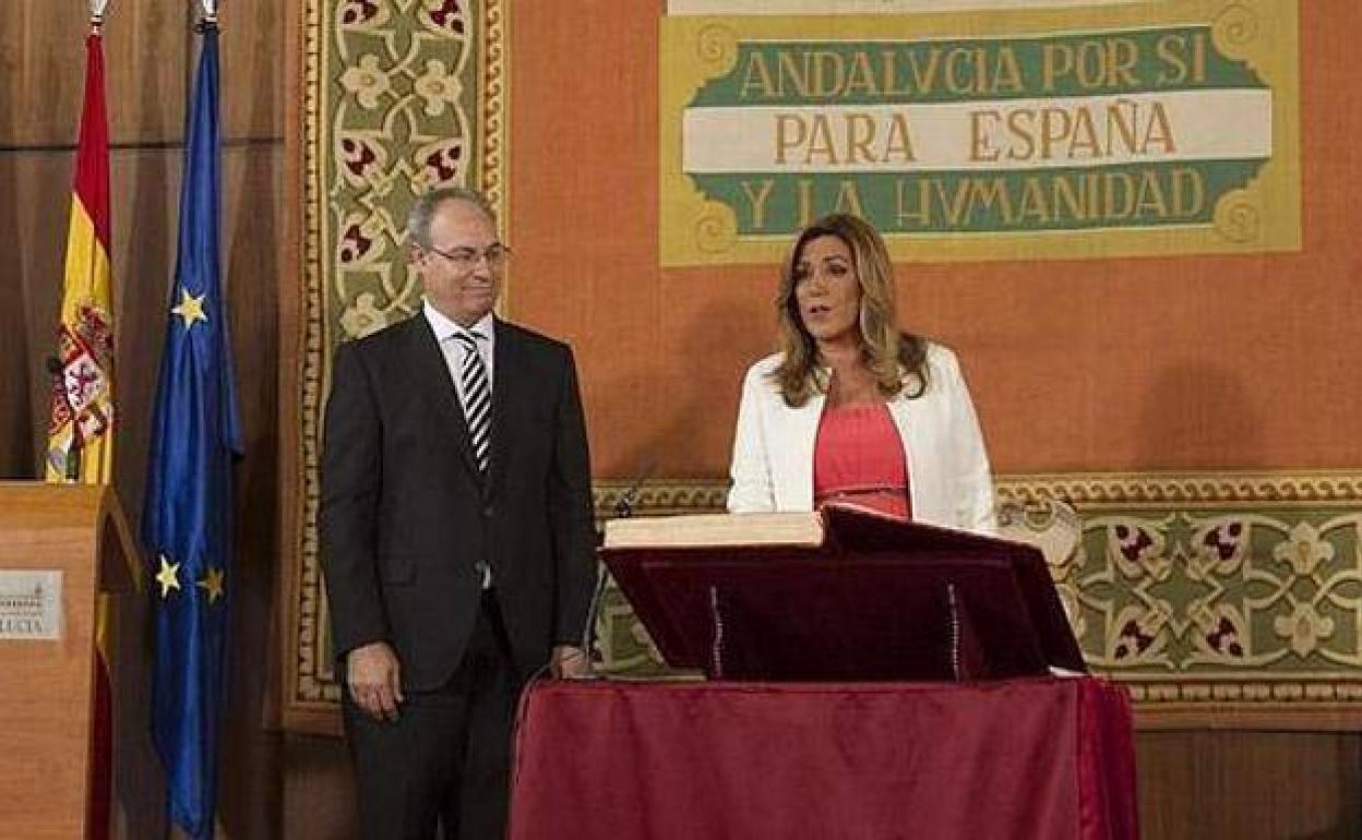 Susana Díaz, el día que tomó posesión como presidenta en junio de 2015.