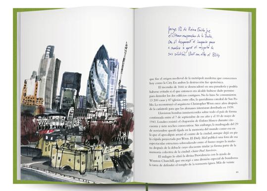 Ilustración de una de las páginas interiores del libro 'Londres'.
