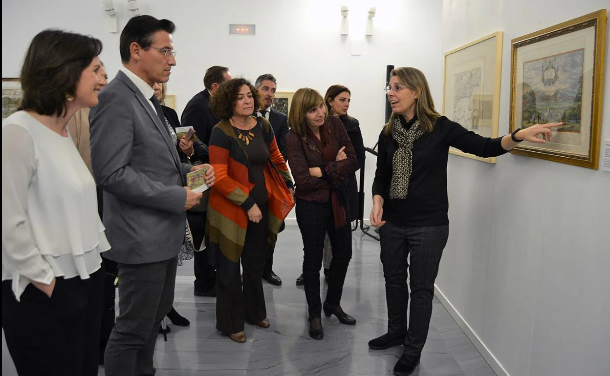 El alcalde, Luis Salvador, y la rectora de la UGR, Pilar Aranda, en la exposición de los Moriscos.
