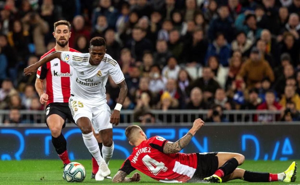 El brasileño Vinicius, durante el partido contra el Athletic.