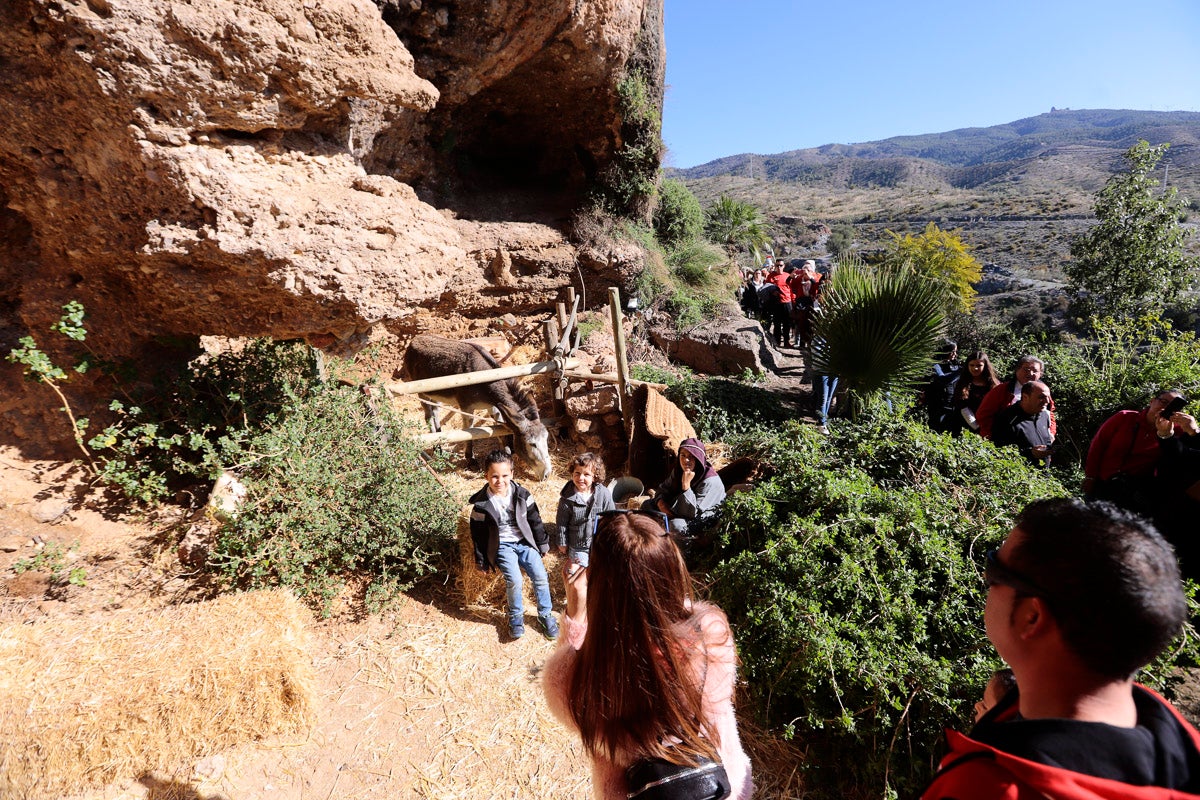 Cientos de personas se han acercado hoy, un año más, a disfrutar del espectacular Belén viviente de Los Tablones