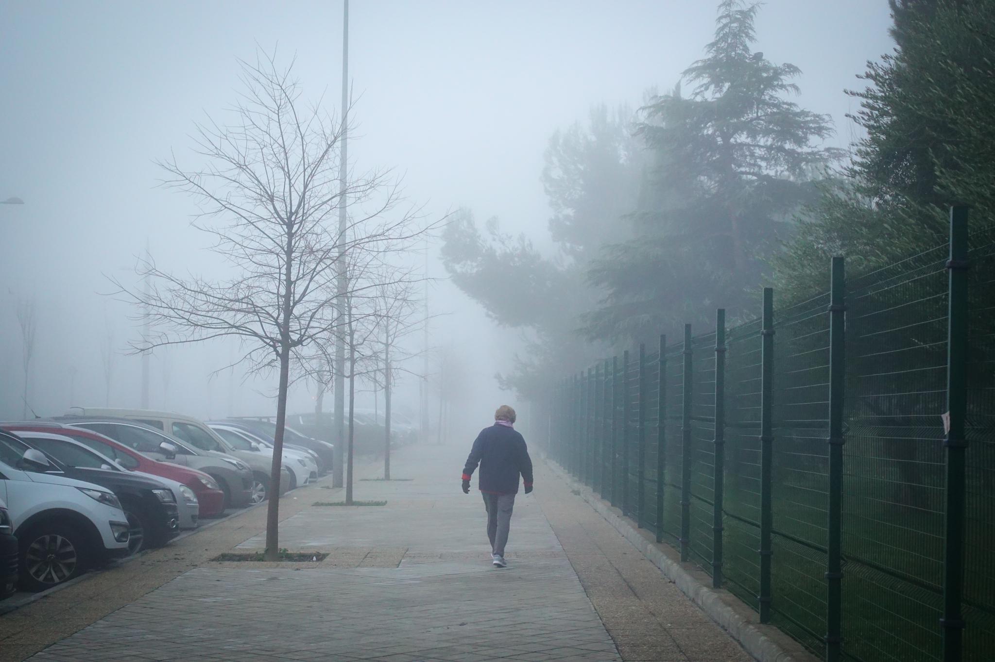 Las vacaciones escolares han permitido que no haya tráfico denso en la Circunvalación a pesar de la densa niebla que hay este lunes, 23 de diciembre de 2019, en la capital y el área metropolitana 