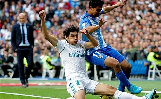 Jesús Vallejo en un partido con el Real Madrid. 