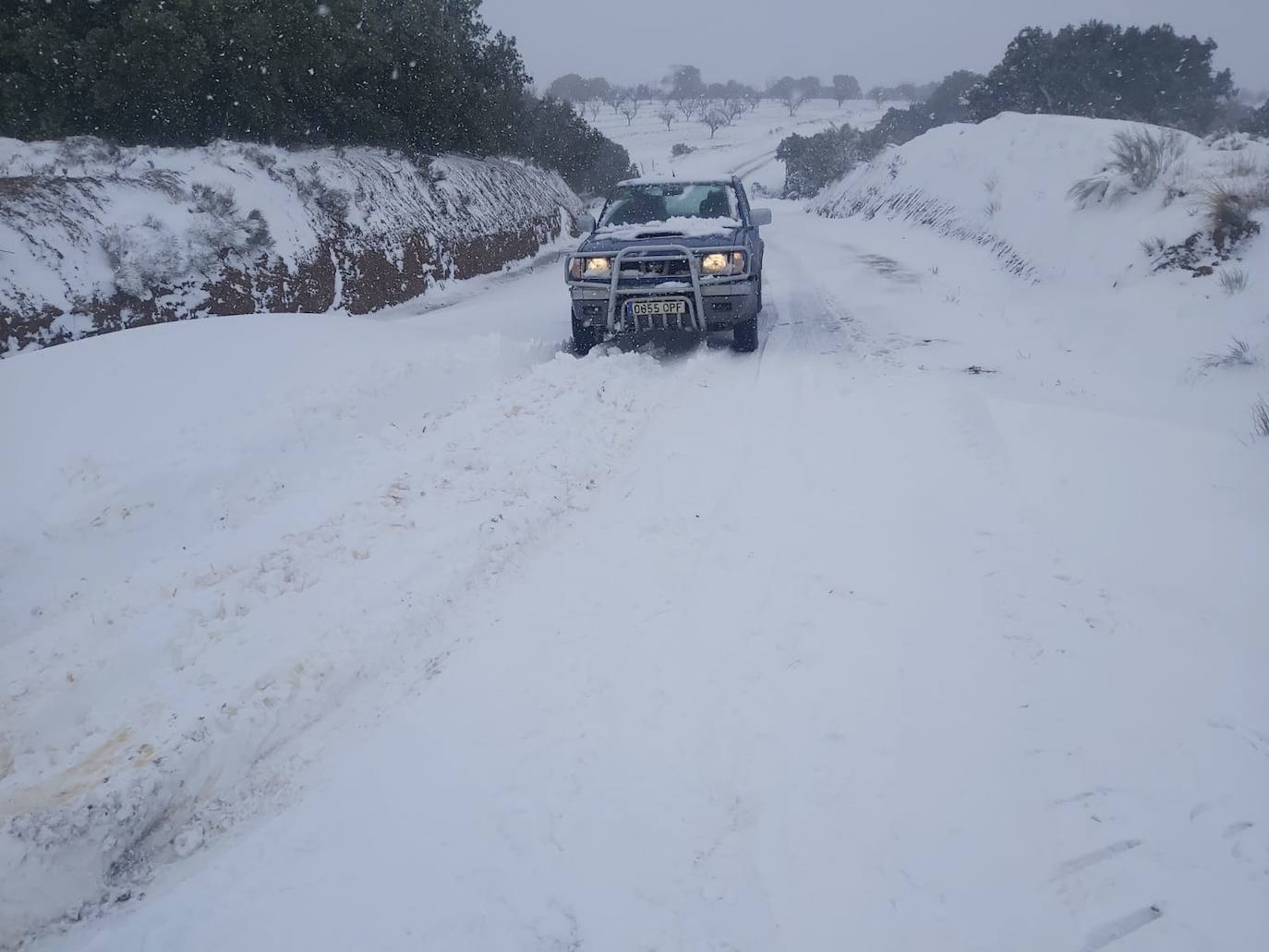 Almería se tiñe de blanco.
