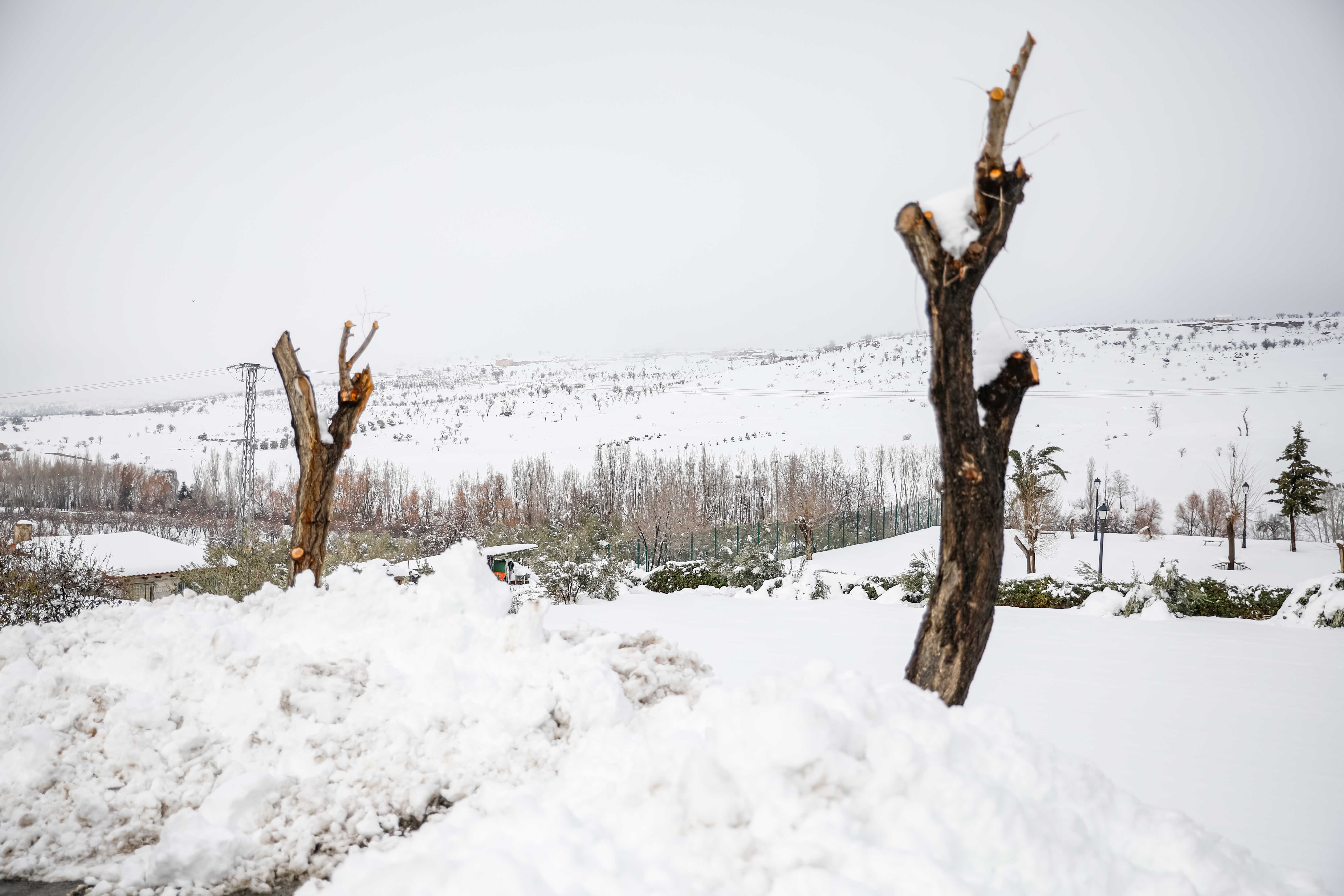 Son los propios vecinos los que arriman el hombro para abrir senderos en los muros de nieve,que ha dejado estampas para el recuerdo