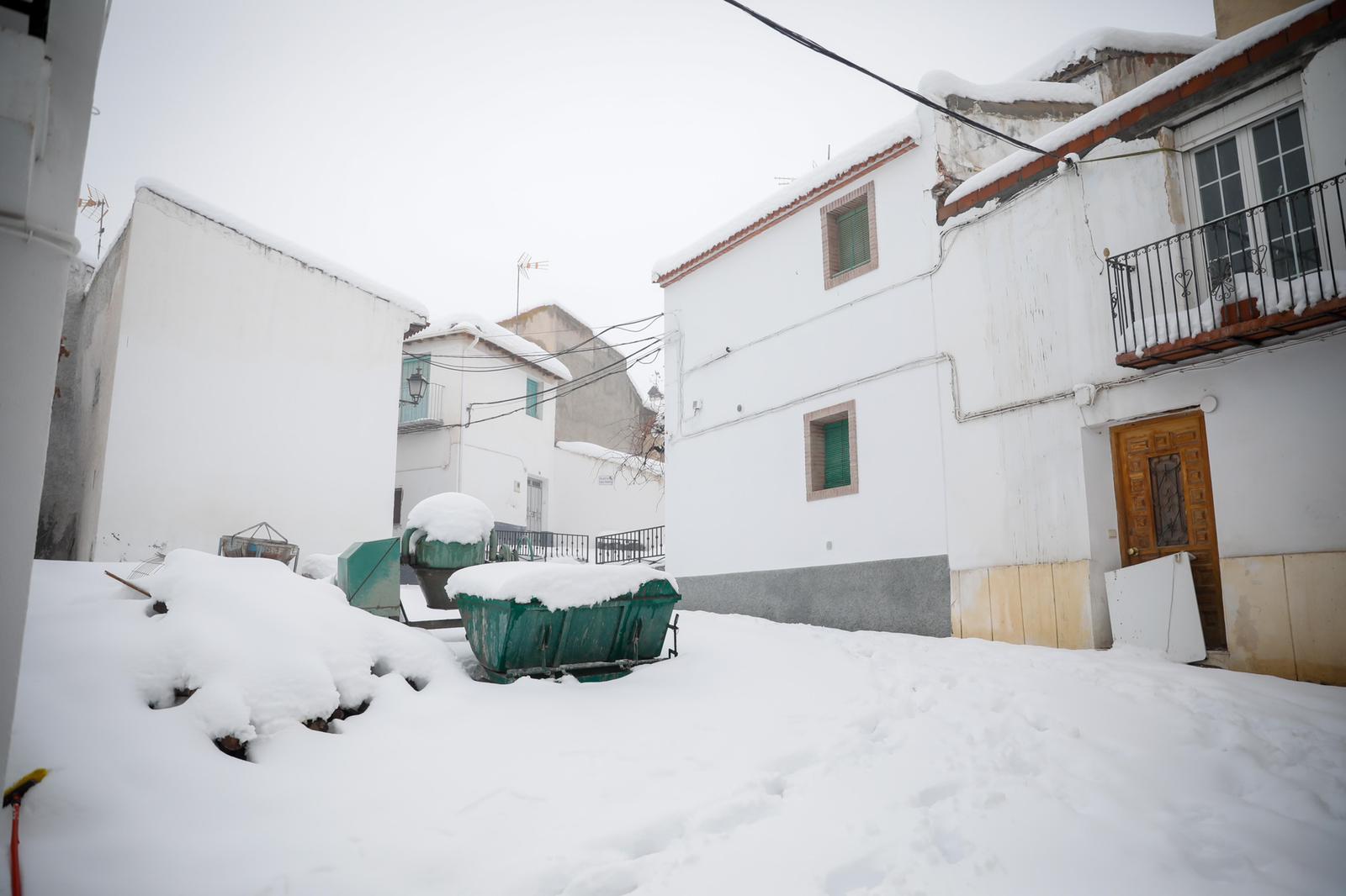 Son los propios vecinos los que arriman el hombro para abrir senderos en los muros de nieve,que ha dejado estampas para el recuerdo