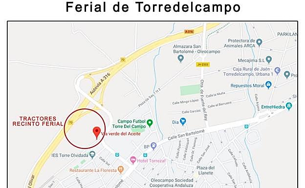 Lugar de encuentro en Torredelcampo, en el ferial. 