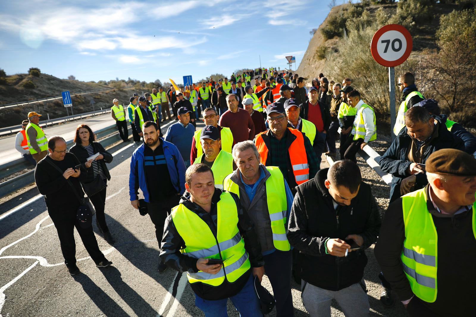Miles de trabajadores del sector del olivar se han manifestado en toda la provincia de Jaén