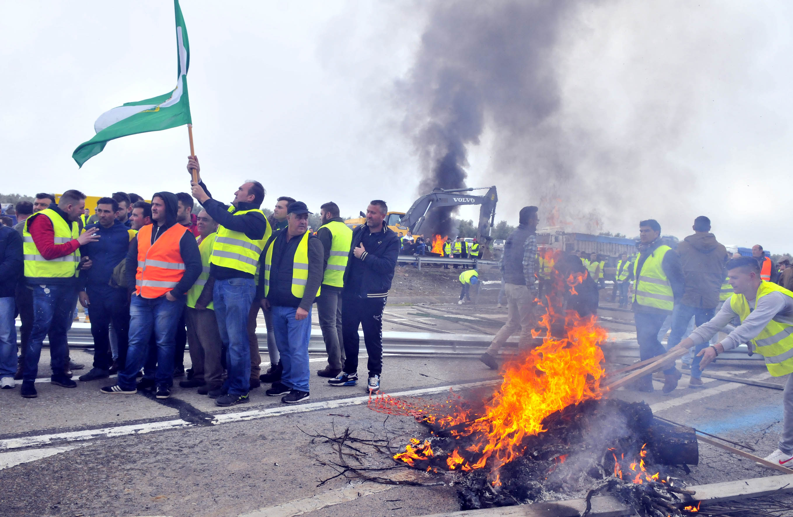 Miles de trabajadores del sector del olivar se han manifestado en toda la provincia de Jaén