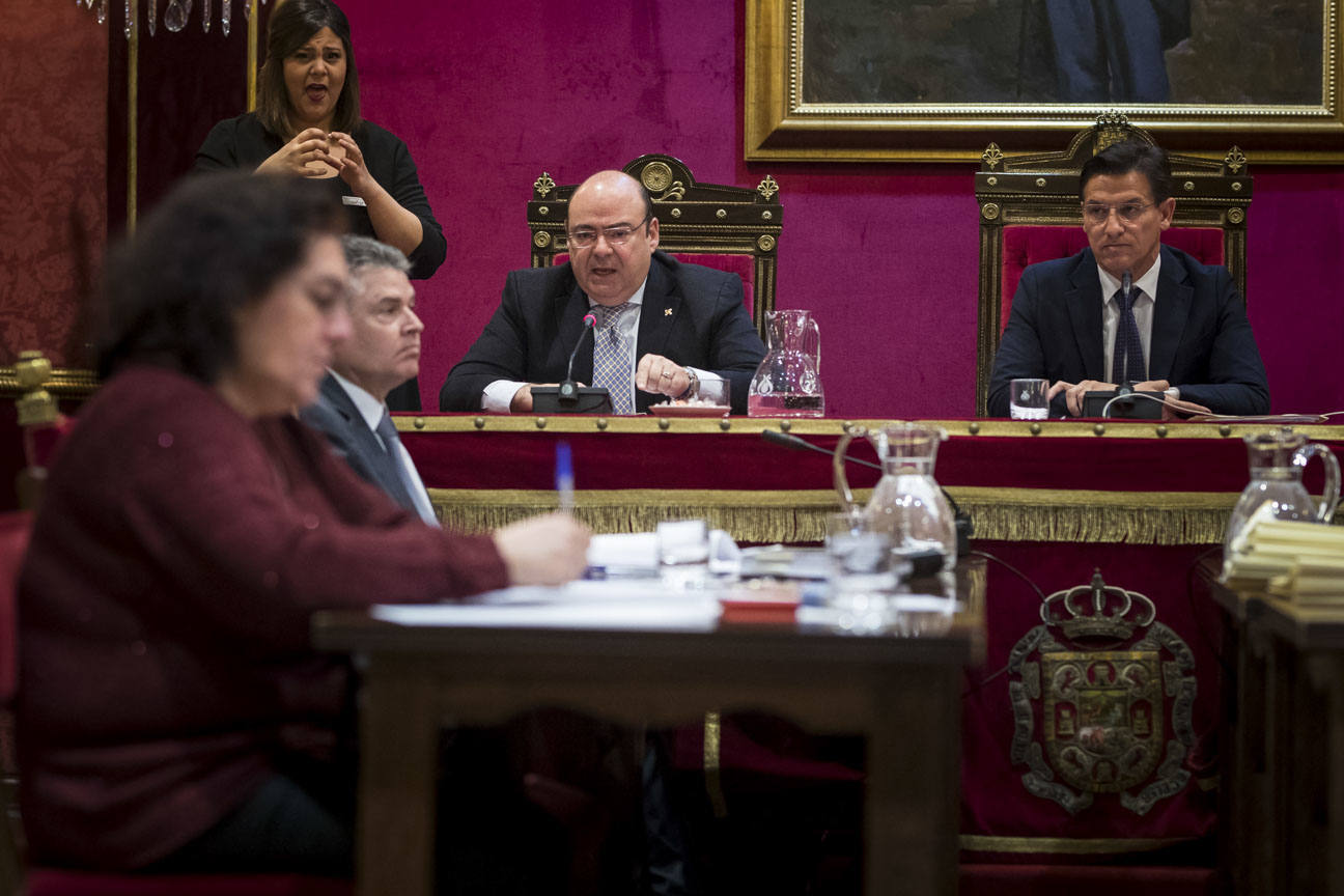 El mandatario popular ha anunciado su salida de la dirección del partido a nivel provincial en el pleno ordinario del Ayuntamiento de Granada 