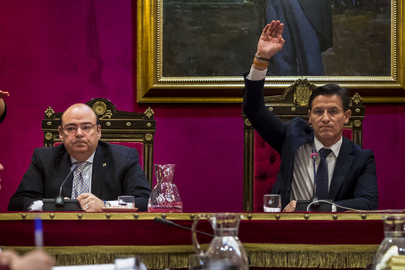 El mandatario popular ha anunciado su salida de la dirección del partido a nivel provincial en el pleno ordinario del Ayuntamiento de Granada 