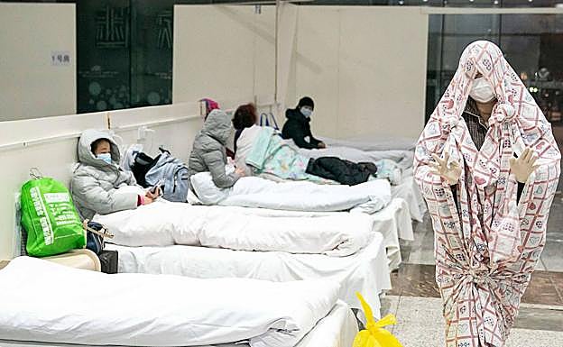 Uno de los dos hospitales levantados en diez días en Wuhan.