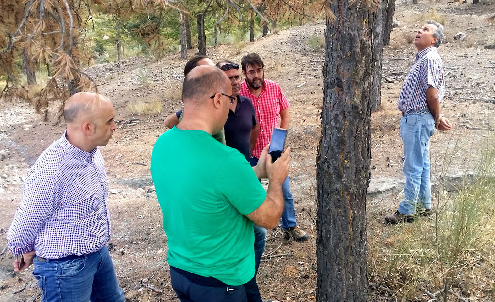 Técnicos de la Junta analizan una plaga de Cochinilla en la Sierra de Baza, en una imagen de archivo.