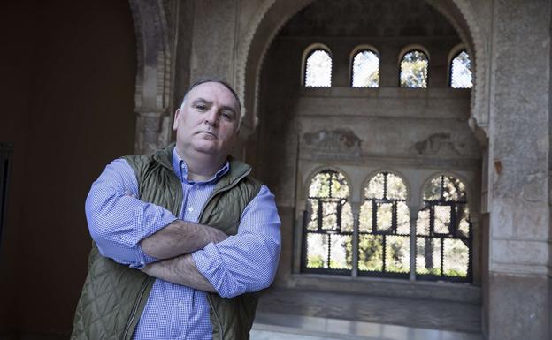 Imagen. El famoso chef José Andrés en Granada, en la Alhambra. 