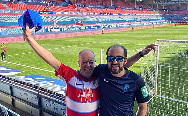 Joaquín y Miguel Barbero, rojiblancos en Pamplona. 