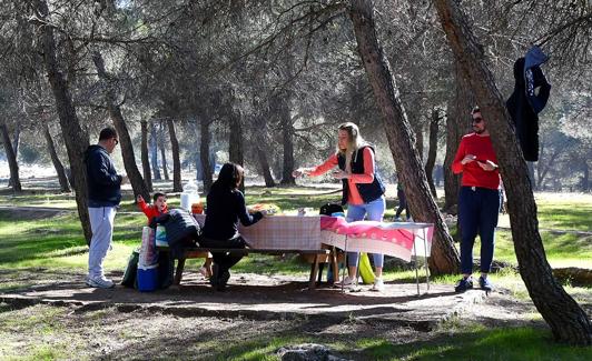 Familia en el área recreativa de la Zubia
