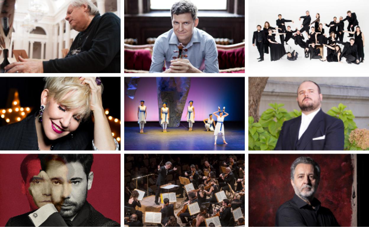 Algunos de los artistas que participarán en el Festival de Granada. 