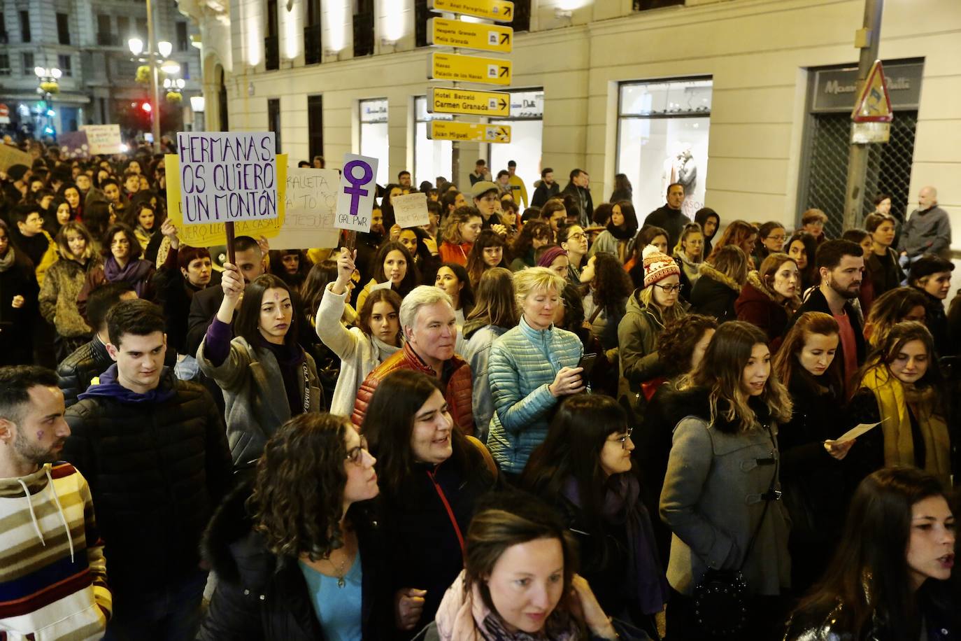 La manifestación nocturna recorrió las calles Reyes Católicos, Recogidas, Pedro Antonio de Alarcón y terminó en el entorno de Ciencias