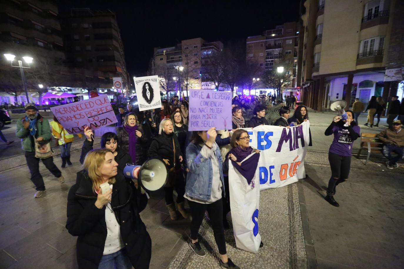 La manifestación nocturna recorrió las calles Reyes Católicos, Recogidas, Pedro Antonio de Alarcón y terminó en el entorno de Ciencias
