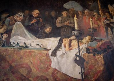 Imagen secundaria 1 - Panorámica general del Salón Rojo y detalles de 'Muerte del príncipe de Viana'