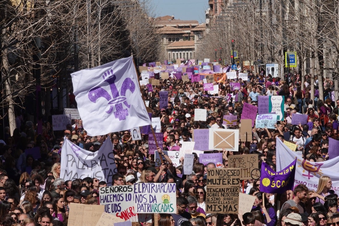 Repaso completo en imágenes a una marcha multitudinaria este Día de la Mujer en Granada