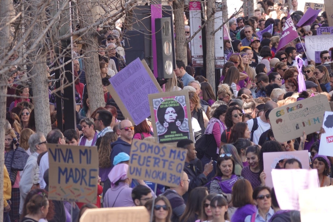 Repaso completo en imágenes a una marcha multitudinaria este Día de la Mujer en Granada