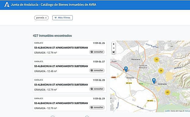La Junta oferta en una web 427 propiedades en Granada