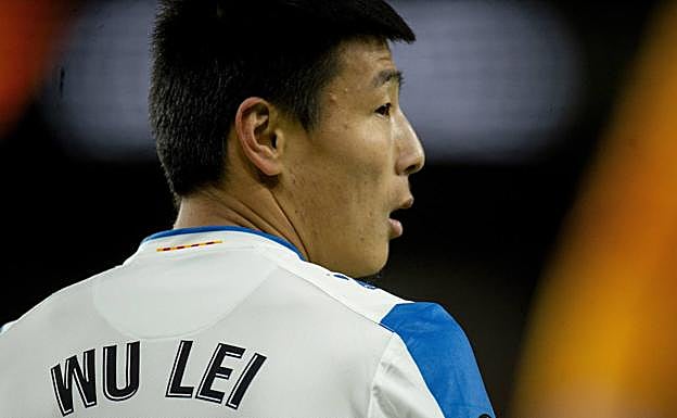 Wu Lei, en un partido con el Espanyol. 