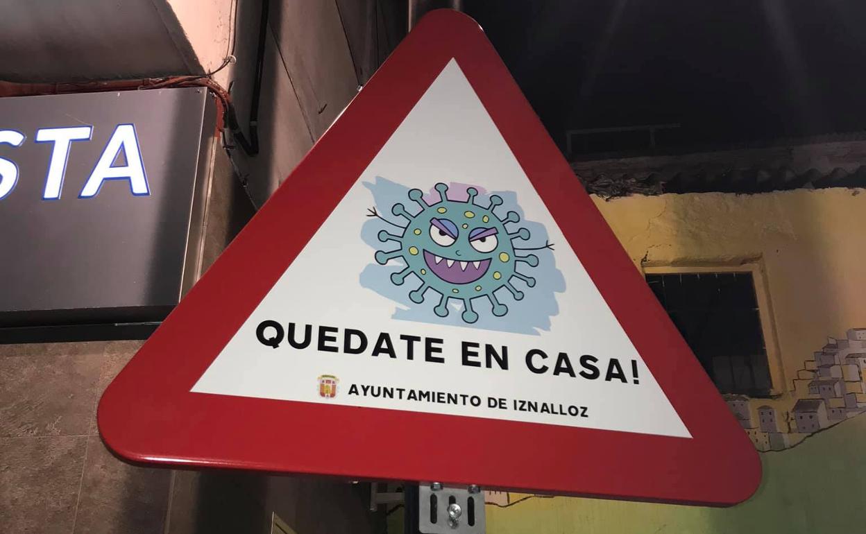 Coronavirus | Los pueblos de Granada se llenan de señales que piden que te quedes en casa