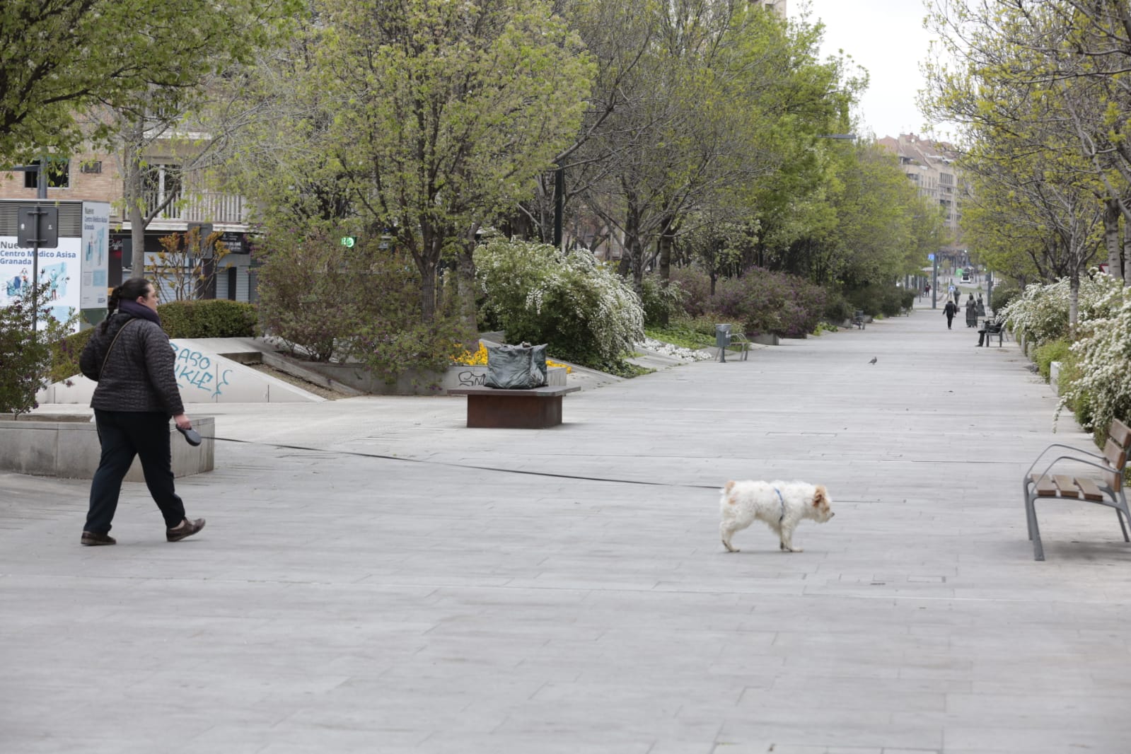 Continúa el estado de alarma en la ciudad y las calles desérticas se mezclan con sanitarios y Cuerpos y Ferzas de Seguridad del Estado