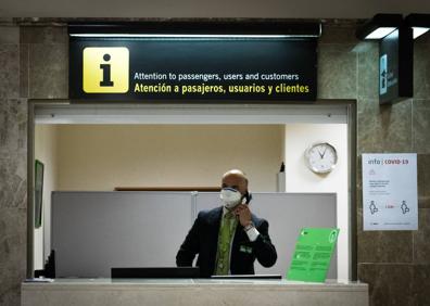 Imagen secundaria 1 - Paneles vacíos, sin colas en mostradores y con el personal mínimo.