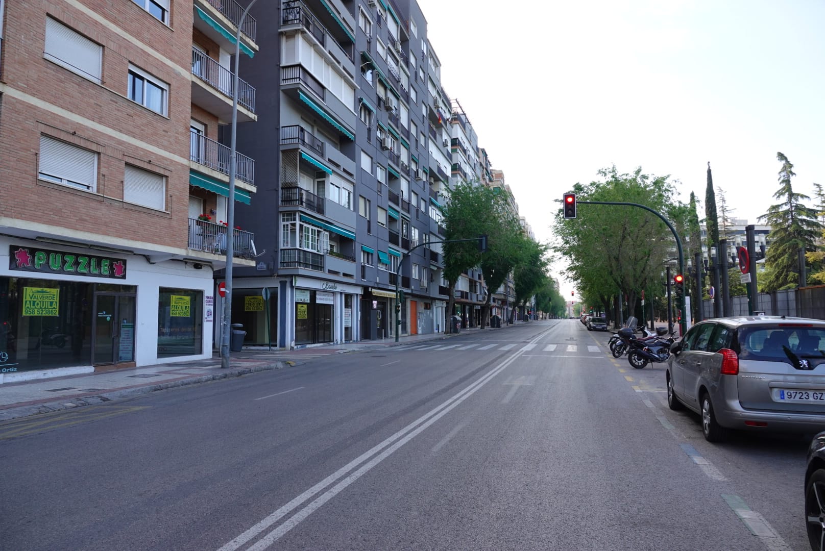 El que estaba destinado a ser el gran fin de semana de la Semana Santa para las calles de Granada ha quedado en vías grises y vacías, solamente adornadas por el color de los mensajes de ánimo presentes en los balcones