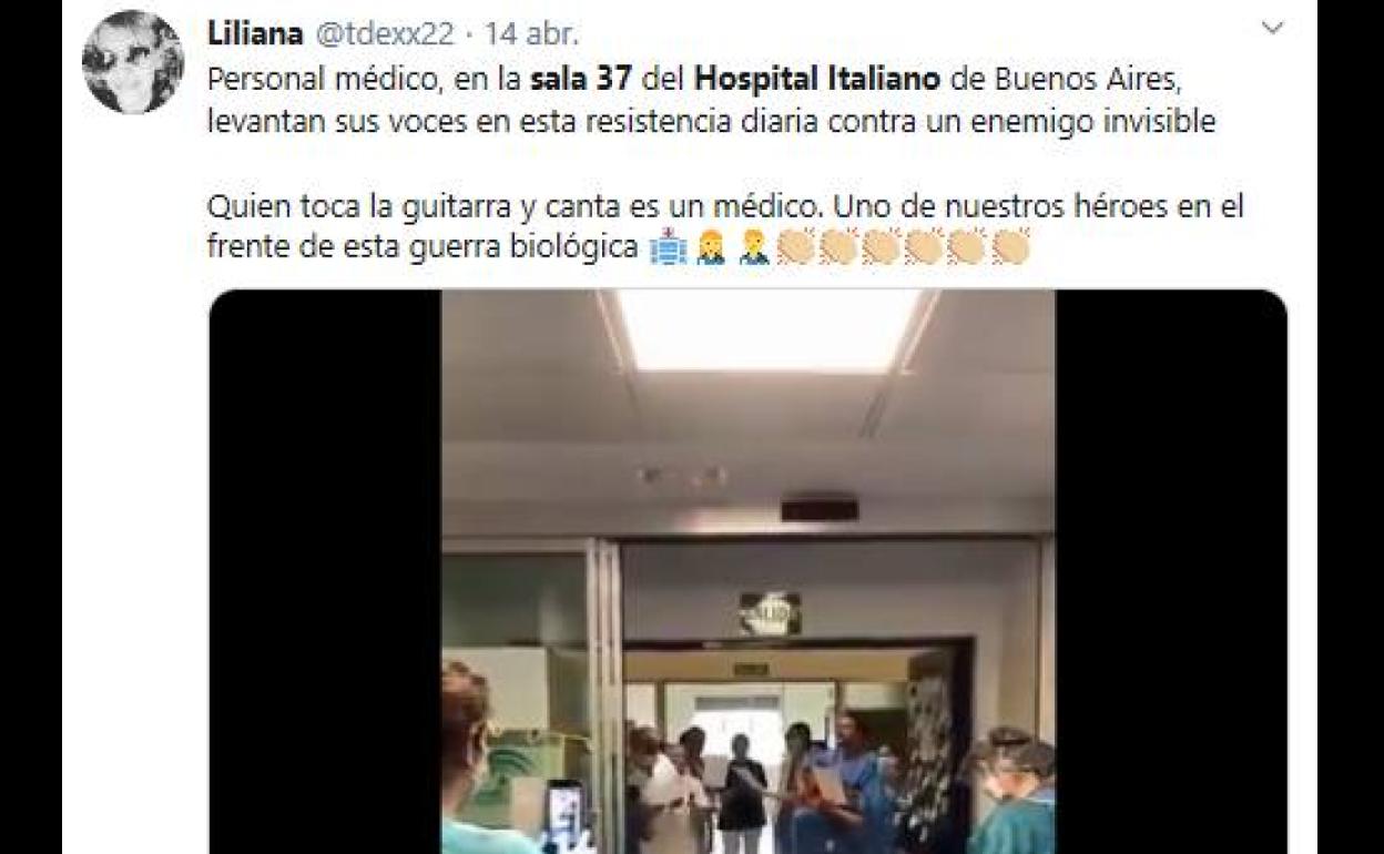 Uno de los tuits que confundían la procedencia del vídeo. 