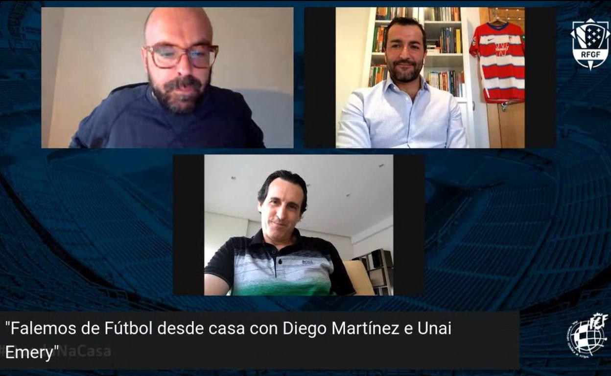 Diego Martínez mantuvo una charla virtual con Unai Emery. 