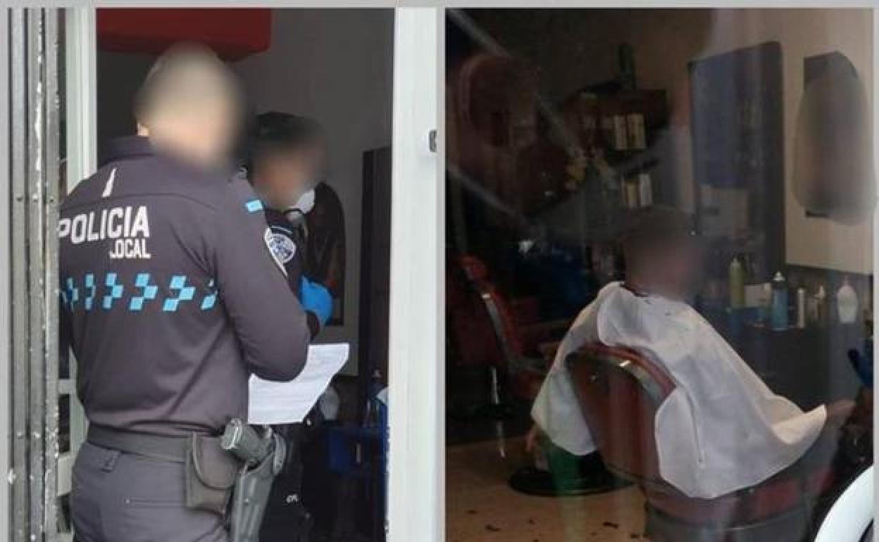 Los agentes denuncian al dueño de la peluquería. 