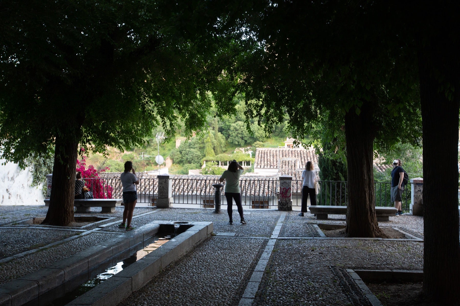 Una importante cantidad de granadinos toma los parques para caminar y hacer deporte