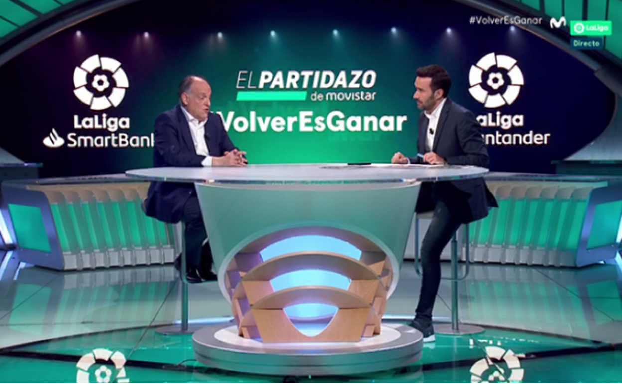 Captura de la conversación entre Javier Tebas y Juanma Castaño. 