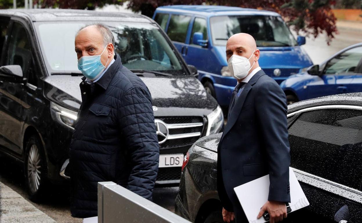 Javier Tebas y Luis Rubiales, en una reunión reciente a instancias del CSD. 